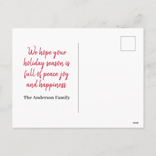 自分のクリスマスツリーカスタムハウスを作成する シーズンポストカード (裏面)