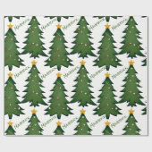 自分のクリスマスツリーパーソナライズされたを作成する ラッピングペーパー (フラット)