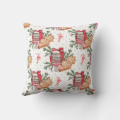 自分のクリスマストリートホワイトを作成 クッション (裏面)