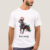 自分のクリスマスドバーマン犬を作成する Tシャツ (正面)