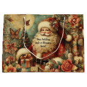 自分のクリスマスバタビクトリアンーフィングサンタを作成 ラージペーパーバッグ (正面)