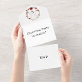 自分のクリスマスパーティーの作成RSVPホワイト オールインワン招待状 (貼ってはがせる)