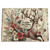 自分のクリスマスビクトリアンの鹿を作成 ラージペーパーバッグ (正面)