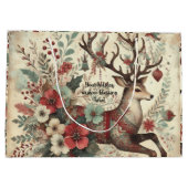 自分のクリスマスビクトリアンの鹿を作成 ラージペーパーバッグ (裏面)