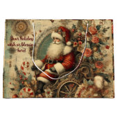 自分のクリスマスビクトリアンサンタそりを作成 ラージペーパーバッグ (正面)