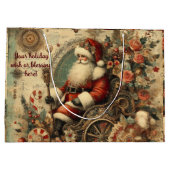 自分のクリスマスビクトリアンサンタそりを作成 ラージペーパーバッグ (裏面)