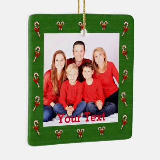 自分のクリスマスファミリーフォトを作成 セラミックオーナメント (右)