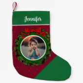 自分のクリスマスフォトを作成する スモールクリスマスストッキング (正面)