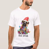 自分のクリスマスブルマスティフ犬を作成 Tシャツ (正面)