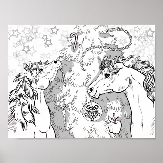 自分のクリスマスポニーに色を付ける ポスター (正面)