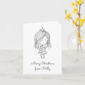 自分のクリスマスライトガールに色を付ける カード (黄色い花)