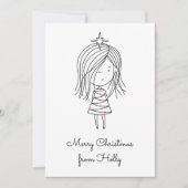 自分のクリスマスライトガールに色を付ける シーズンカード (正面)