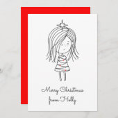 自分のクリスマスライトガールに色を付ける シーズンカード (正面/裏面)