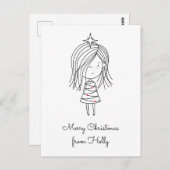 自分のクリスマスライトガールに色を付ける ポストカード (正面/裏面)