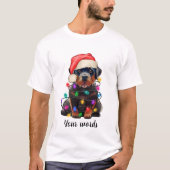 自分のクリスマスロットワイラー犬を作成 Tシャツ (正面)