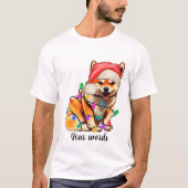 自分のクリスマス柴犬犬を作成 Tシャツ (正面)