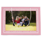 自分のクリスマス赤面ピンク抱き枕を作成！ ラージペーパーバッグ (正面)