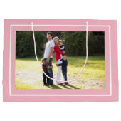 自分のクリスマス赤面ピンク抱き枕を作成！ ラージペーパーバッグ (裏面)