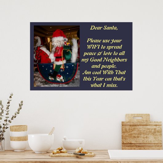 自分のクリスマスWIFIポスターの希望を作成する ポスター (キッチン)