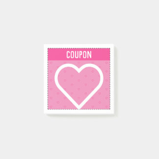 自分のクーポンを作成する |ピンクのハート ポストイット