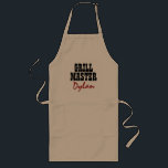 自分のグリルマスターBBQエプロン男性へベージュ ロングエプロン<br><div class="desc">自分のグリルマスターBBQエプロン男性へベージュ。バーベキューおもしろいグリリングと料理アウトドアを愛する男のための誕生日パーティーのギフトアイディア。シェフ買パパ、おじさん、夫、おじいちゃん、兄など。白ユーモアのある、ベージュ、黄色のバーベキューのキング・エプロン。マンリーデザインクールと西スタイルカウボーイ文字。友人や家族の名前でパーソナライズ。すなわちディラン，フランク，ジム，ロバートなど。</div>
