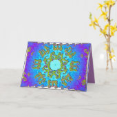 自分のグリーティングデザインの折り畳みグリーティングカード カード (黄色い花)