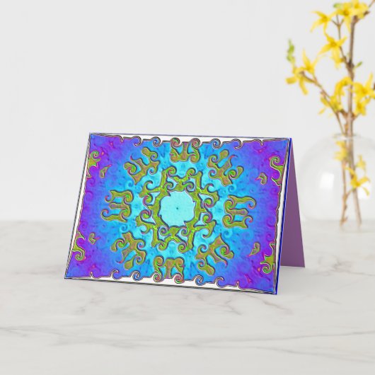 自分のグリーティングデザインの折り畳みグリーティングカード カード (黄色い花)