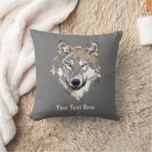 自分のグレーウルフ装飾用クッション クッション (ブランケット)