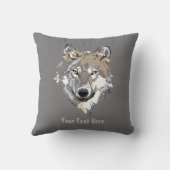 自分のグレーウルフ装飾用クッション クッション (裏面)