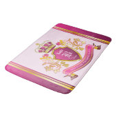 自分のコートをピンクの金ゴールド王冠真珠 バスマット (アングル)