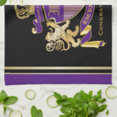 自分のコートをモノグラムの冠の紋章にする キッチンタオル (折り畳み)