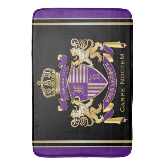 自分のコートをモノグラムの冠の紋章にする バスマット (正面縦)