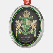 自分のコートを作る緑の金ゴールド獅子紋章 メタルオーナメント (左)