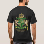 自分のコートを作る緑の金ゴールド獅子紋章 Tシャツ (裏面)