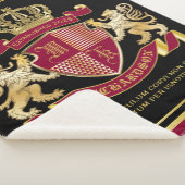 自分のコートを作る腕の赤い金ゴールド獅子紋章 シェルパブランケット (3/4)