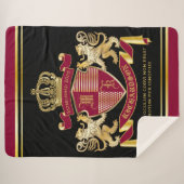 自分のコートを作る腕の赤い金ゴールド獅子紋章 シェルパブランケット (正面(横))