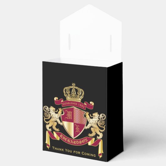 自分のコートを作る腕の赤い金ゴールド獅子紋章 フェイバーボックス (オープン)