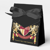 自分のコートを作る腕の赤い金ゴールド獅子紋章 フェイバーボックス (正面サイド)