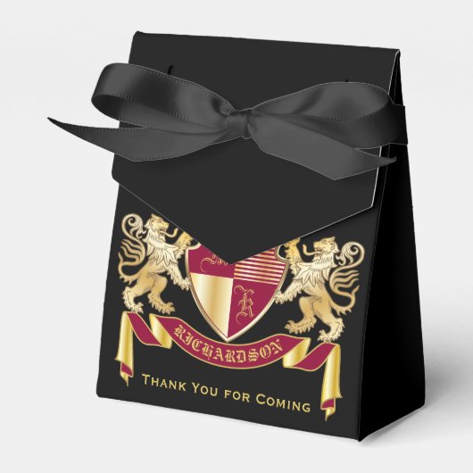 自分のコートを作る腕の赤い金ゴールド獅子紋章 フェイバーボックス (正面サイド)