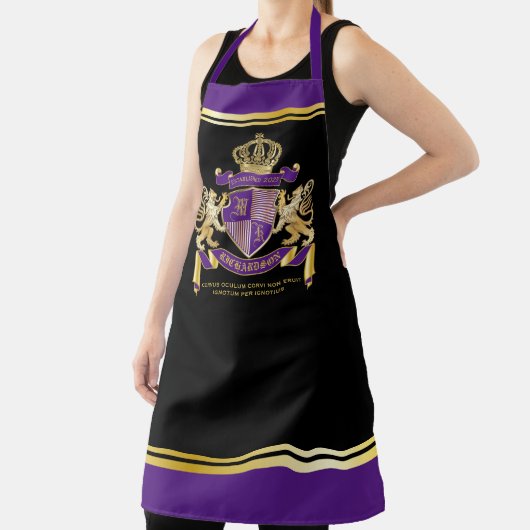 自分のコートを紫の金ゴールドの紋章にする エプロン (インサイチュ)