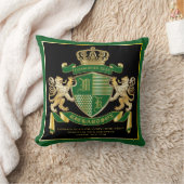 自分のコートを緑の金ゴールドの獅子紋にする クッション (ブランケット)