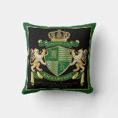 自分のコートを緑の金ゴールドの獅子紋にする クッション (裏面)