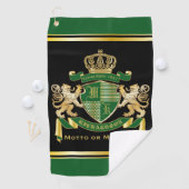 自分のコートを緑の金ゴールドの獅子紋にする ゴルフタオル (インサイチュ)