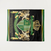 自分のコートを緑の金ゴールドの獅子紋にする タペストリー (正面(横))