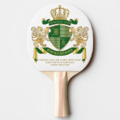 自分のコートを緑の金ゴールドの獅子紋にする 卓球ラケット (裏面)