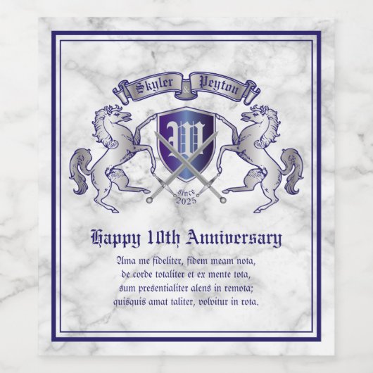 自分のコートを銀の馬の盾にする ワインラベル (シングルラベル)