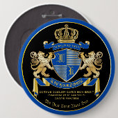 自分のコートを青い金ゴールドの紋章にする 缶バッジ (正面&裏面)