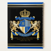 自分のコートオブアームズブルー金ゴールドの獅子紋章 プランナー手帳 (裏面)