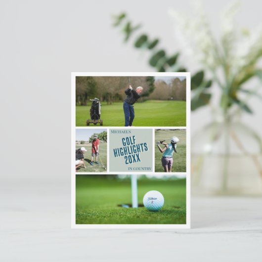 自分のゴルフゴルフのハイライト写真の投稿を作成 ポストカード (スタンド正面)