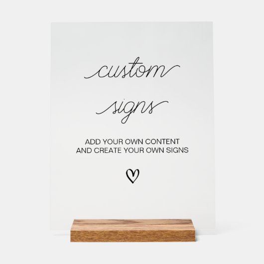 自分のサインのミニマル結婚リストのサイン アクリルサイン (正面)